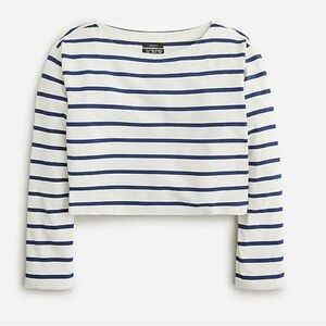 J. Crew Blue and White Striped Long Sleeve Tee